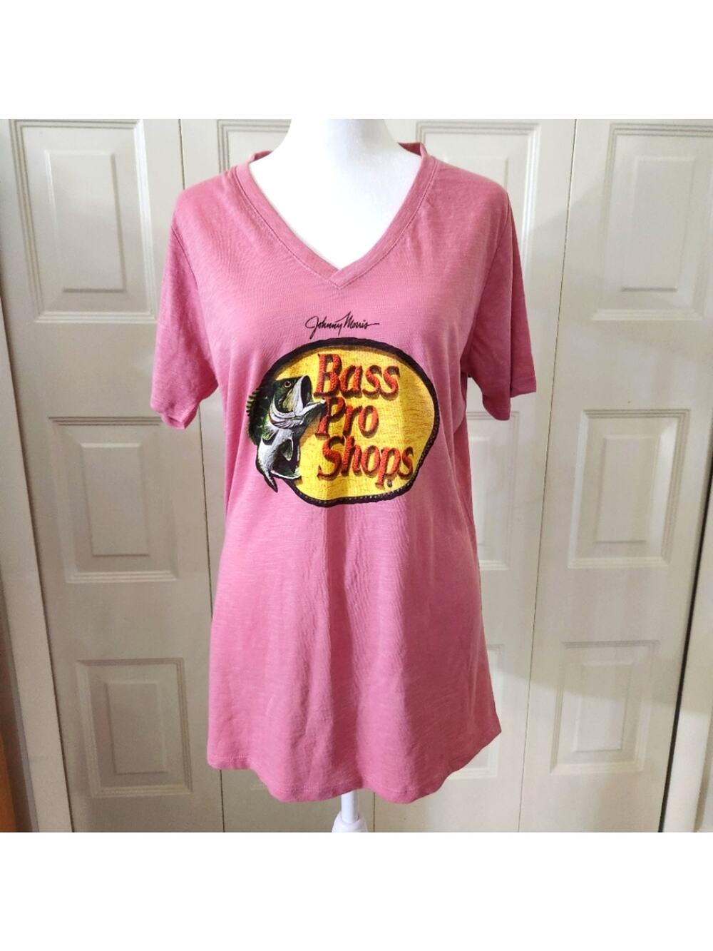New Bass Pro Woman’s Cotton SS Pink Tee T Shirt XL